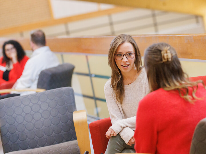 Advisor talking to a student